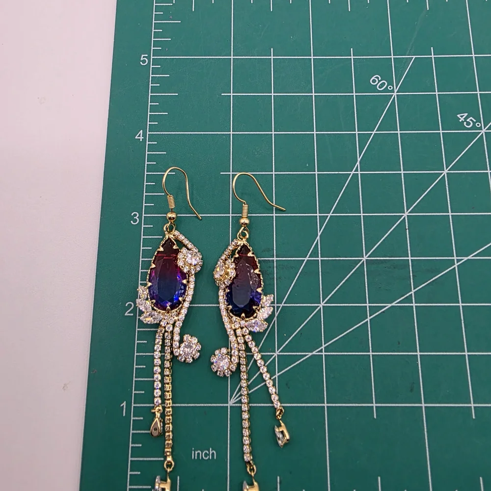 IElegant Multicolor Crystal Drop Earrings